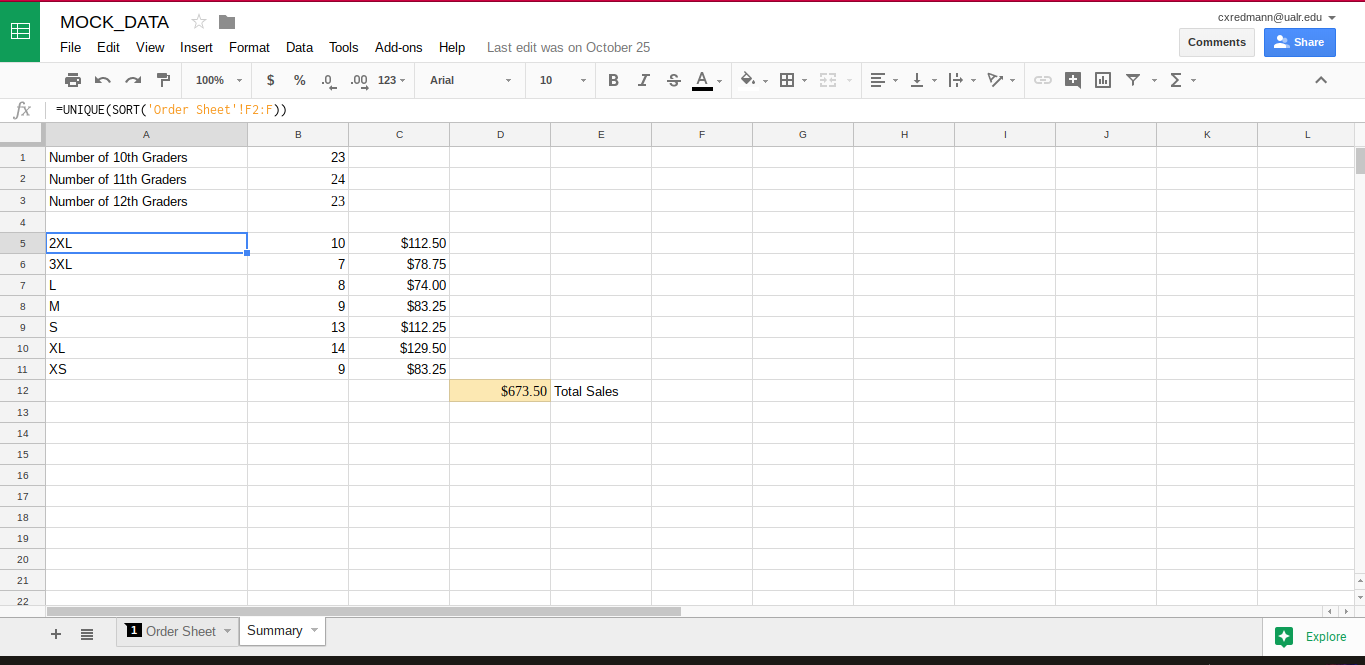 screenshot of spreadsheet